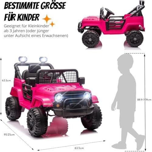 LEADZM Kinder Elektroauto - Elektroauto für Kinder 12V, 4 Eva Räder, Fernbedienung, Kindersicherheit, Kinderauto Kinderf