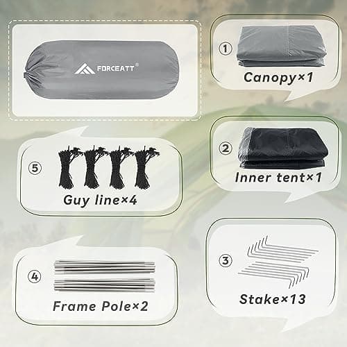 Forceatt 2-4 Personen Zelt Wasserldicht 3-4 Saison Ultraleicht Mit Kleinem Packmaß Für Trekking Outdoor Festival Soforti
