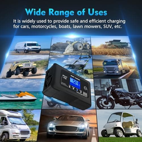 HTRC Ladegerät Autobatterie 12V/15A & 24V/10A - Batterieladegerät für KFZ - Auto, Motorrad, Rasenmäher, Boot | Lithium,