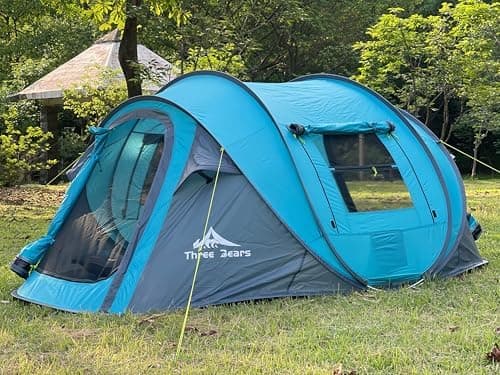 Three Bears 3-4 Personen Zelt - Schnell & Einfach aufbaufbar, Ideal für Camping & Outdoor-Abenteuer - Automatischer Aufb