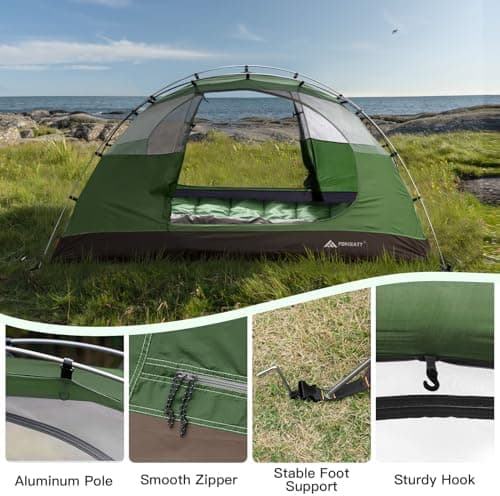 Forceatt Campingzelt 2 bis 3 Personen 4 Jahreszeiten | Ultraleicht für Camping und Rucksackreisen | Doppeltüren, Wasserd