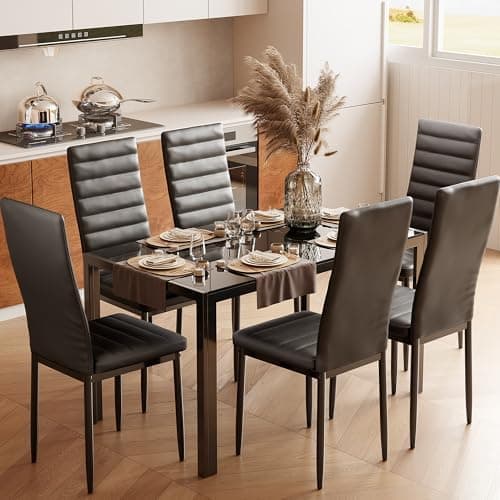 Bealife Esszimmer Set Esstisch 4 Stühle Schwarz