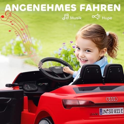 AIYAPLAY Kinder Elektroauto für 3-4 Jahrealte Kinder mit Fernbedienung & MP3 Musik, Weiß