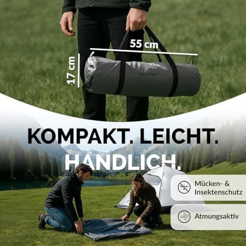 Zelt 2 oder 4 Personen Doppelwandiges Campingzelt mit Mückenschutz ideal für Camping & Festival leicht, faltbar inkl. Tr