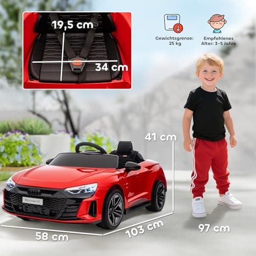 HOMCOM Kinder Elektroauto Weiß für 3-5 Jahrealte Kinder mit 2 Motor, 2,4 GHz Fernbedienung und Sanftstart