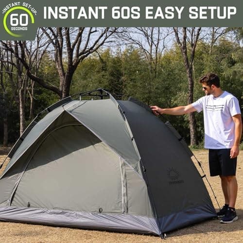 Camping 2 Mann Wasserdichtes Pop Up Zelt 2 Personen Trekking & Festival Igluzelt Sekundenzelt 230x170x135cm Perfekter Wi