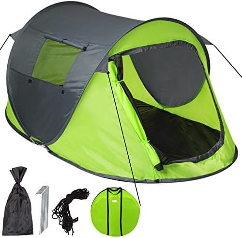 tectake® Wasserdichtes Pop Up Zelt für 2 Personen - kleines Packmaß - als Angelzelt und Windschutz am Strand