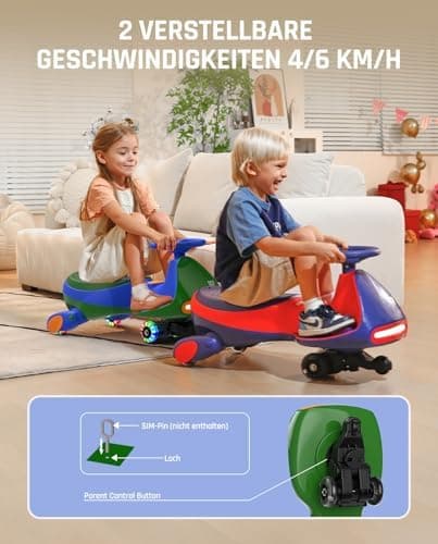 FanttikRide N7 Pro Kinder Elektroauto - Elektrisches Rutschauto für 3-7Jährige - Bluetooth, Pedal, Typ-C Aufladung, Leuc