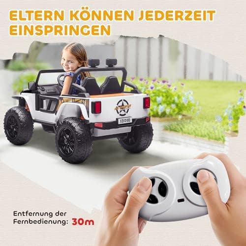 AIYAPLAY Kinder Elektroauto Blau - Elektrisch mit Fernbedienung, LED, Musik, für 3-8 Jahre