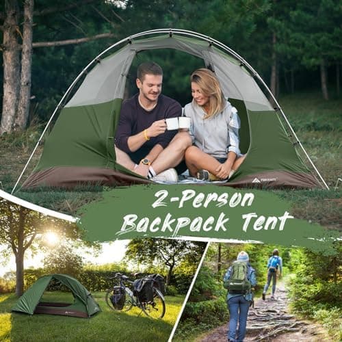 Forceatt Campingzelt 2 bis 3 Personen 4 Jahreszeiten | Ultraleicht für Camping und Rucksackreisen | Doppeltüren, Wasserd