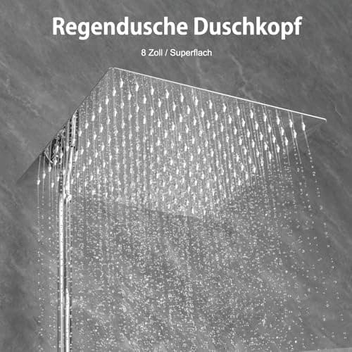 Auralum Regendusche Duschkopf 12 Zoll, edelstahlige Selbstreinigende Düsen, 360° Verstellbar, Chrom Recycled Claim Stand