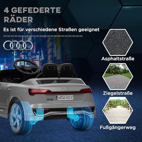 AIYAPLAY Kinder Elektroauto für 3-4 Jahrealte Kinder mit Fernbedienung & MP3 Musik, Weiß