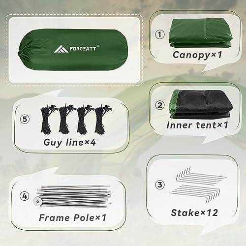 Forceatt 2-4 Personen Zelt Wasserldicht 3-4 Saison Ultraleicht Mit Kleinem Packmaß Für Trekking Outdoor Festival Soforti