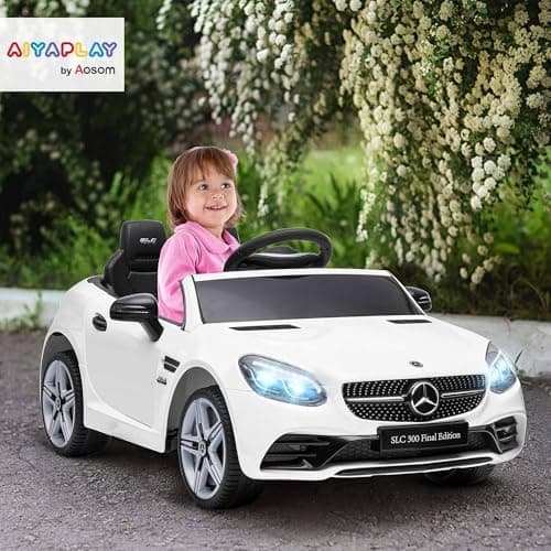 AIYAPLAY Kinder Elektroauto 12V für 3+jährige Kinder mit 2,4 G Fernbedienung und LED-Scheinwerfern