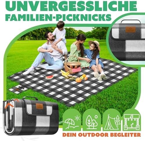 Kesser® Picknickdecke wärmeisoliert für 4-6 Personen - rot, faltbar mit Tragegriff und wasserdichter Unterseite