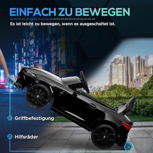 AIYAPLAY Kinder Elektroauto für 3-5 Jahre Kinder - 12V 2,4 GHz Fernbedienung mit Hupe, LED, Musik & Sanftstart - Rot