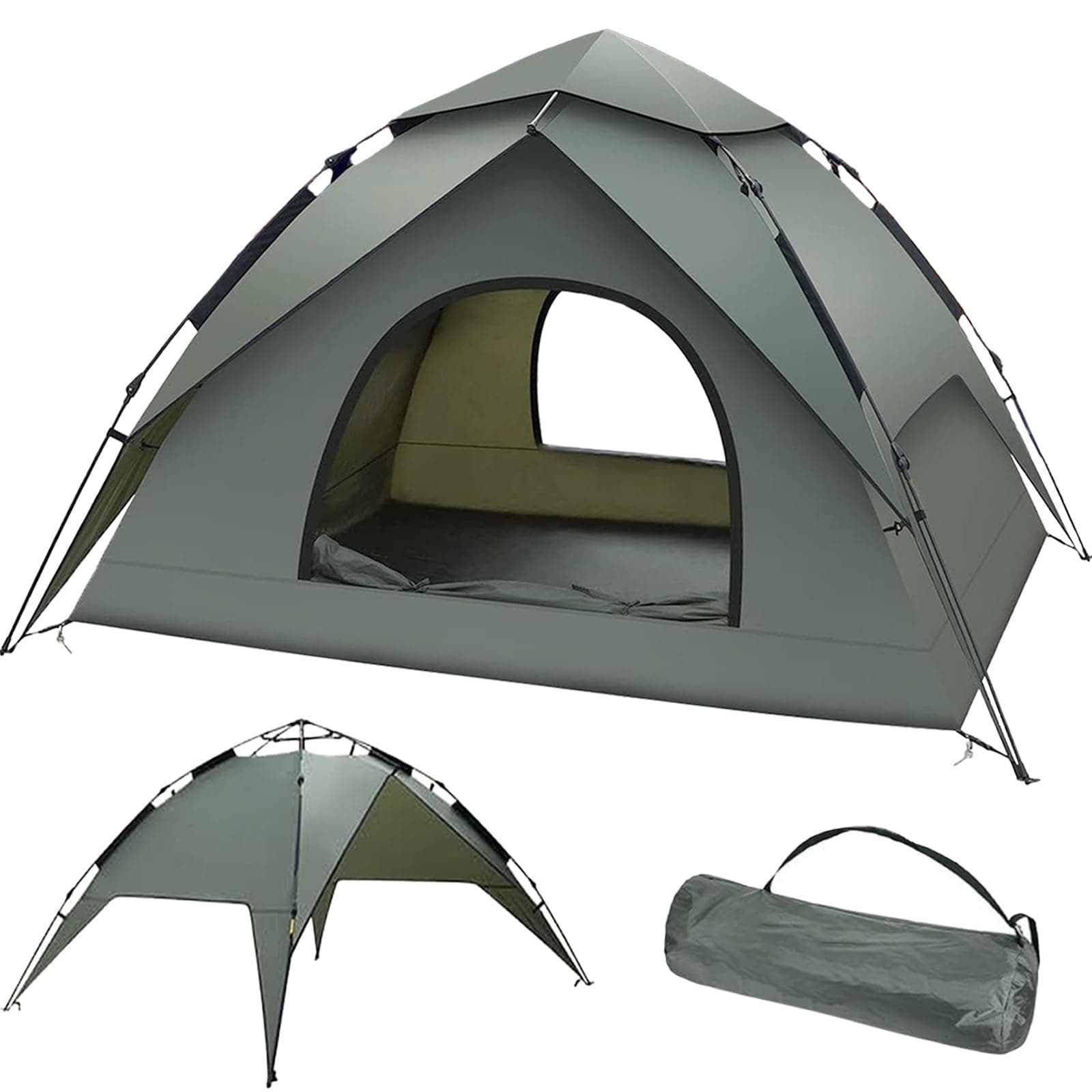 Camping Zelt 3 Personen Pop Up Zelt, Wasserdicht & Winddicht für Familien und Rucksackreisen, Automatisches Sofortzelt m