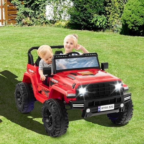 COSTWAY 24V Kinder Elektroauto für 3- bis 8-Jährige mit 2,4G-Fernbedienung und Musik (Rot)  
COSTWAY 24V Kinder Elektroa