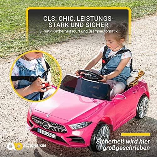 Actionbikes Motors Kinder Elektroauto Mercedes CLS 350 | Fernbedienung - Lizenziert - Elektrofahrzeug für 3+ Jahre - Pin