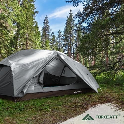 Forceatt 2-3 Personen Zelt, Wasserdicht & Winddicht, 2-Door Ultraleichte Rucksack Zelt für Camping und Outdooraktivitäte