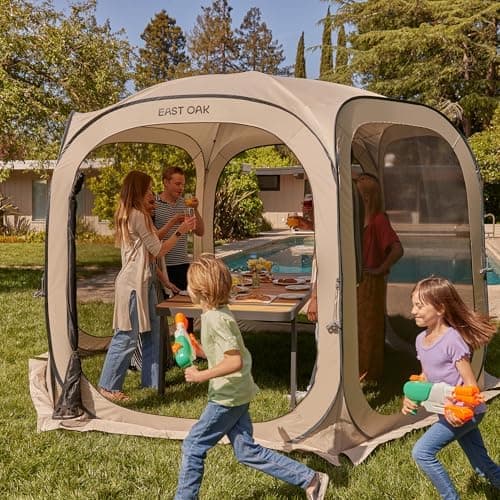 EAST OAK Pop Up Zelt 2-3 Personen - ideal für Familie, Camping und Garten - Wasserdicht, UV-Schutz, 360° Belüftung, Anti