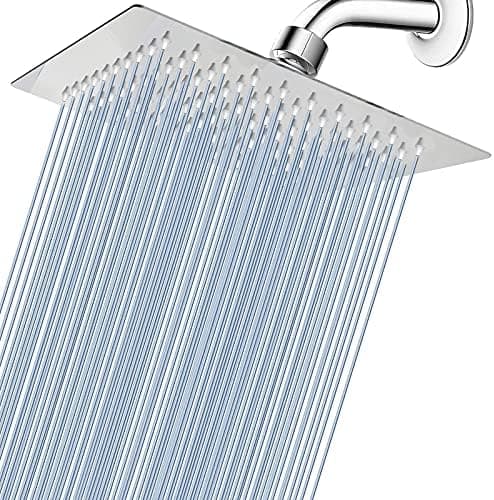 Großer Regenbrause Voolan Quadrat Hochdruck Duschkopf 304 Edelstahl, komfortables Duscherlebnis bei niedrigem Wasserdruc