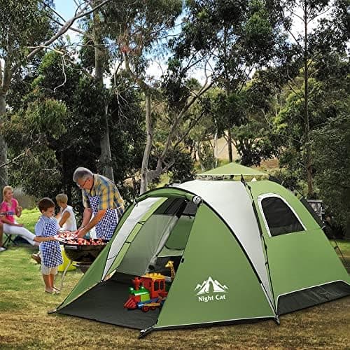 Night Cat Pop Up Zelt 3 4 Personen: Wasserdicht, atmungsaktiv, einfach einstellbar für Camping und Wandern - Reichweitze