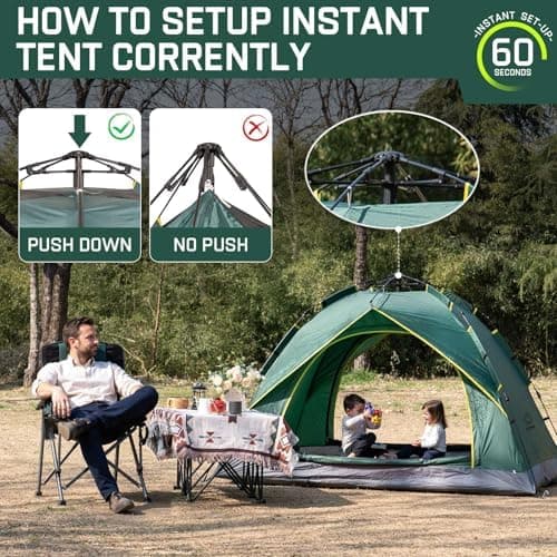 Camping 2 Mann Wasserdichtes Pop Up Zelt 2 Personen Trekking & Festival Igluzelt Sekundenzelt 230x170x135cm Perfekter Wi