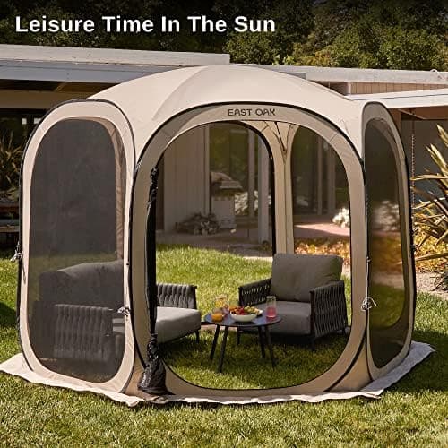 EAST OAK Pop Up Zelt 2-3 Personen - ideal für Familie, Camping und Garten - Wasserdicht, UV-Schutz, 360° Belüftung, Anti