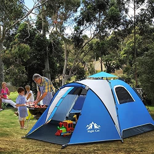 Night Cat Pop Up Zelt 3 4 Personen: Wasserdicht, atmungsaktiv, einfach einstellbar für Camping und Wandern - Reichweitze