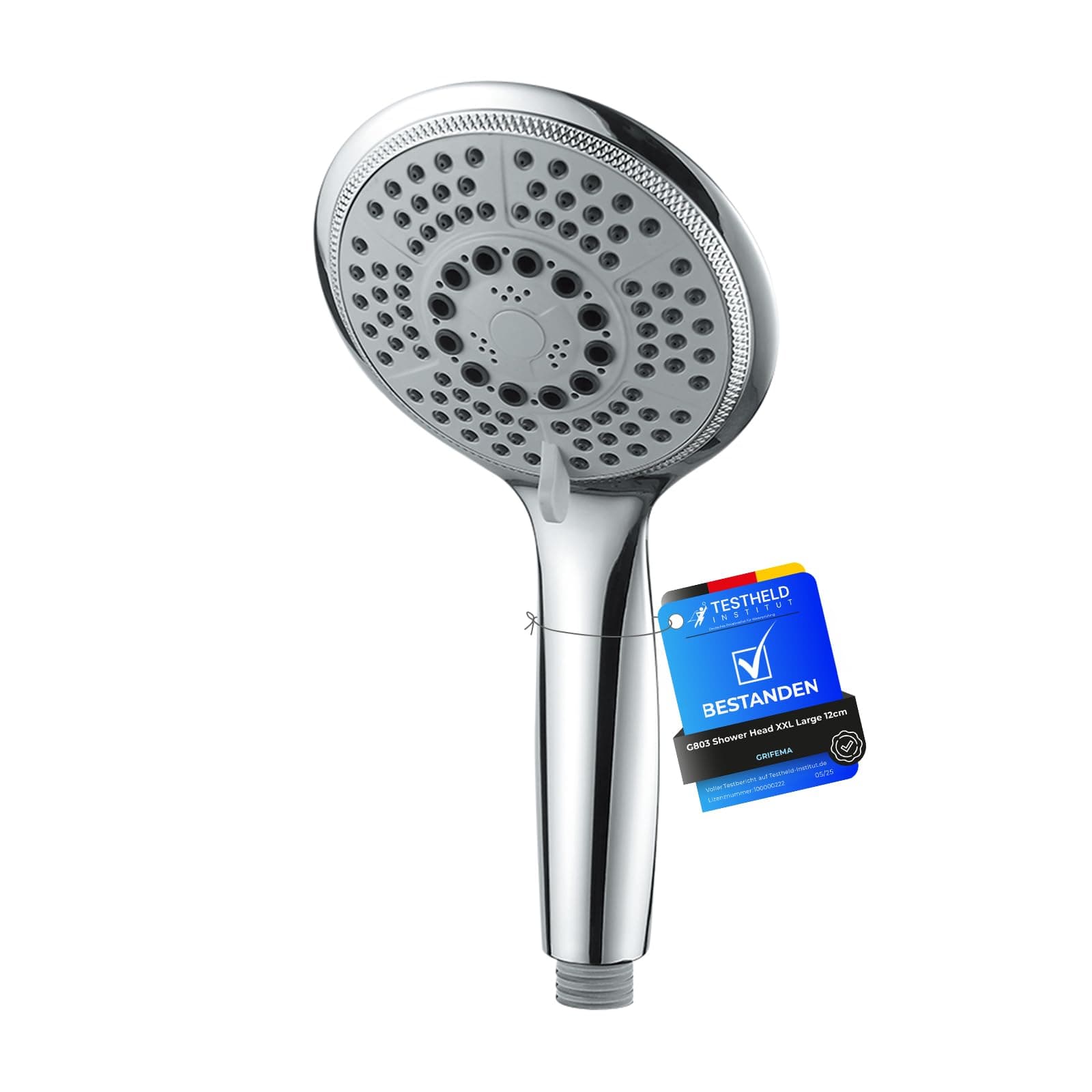GRIFEMA Wasser Sparsende Regendusche XXL - Hochdruck, 5 Strahlarten, Chrom, G803 Global Recycled Standard