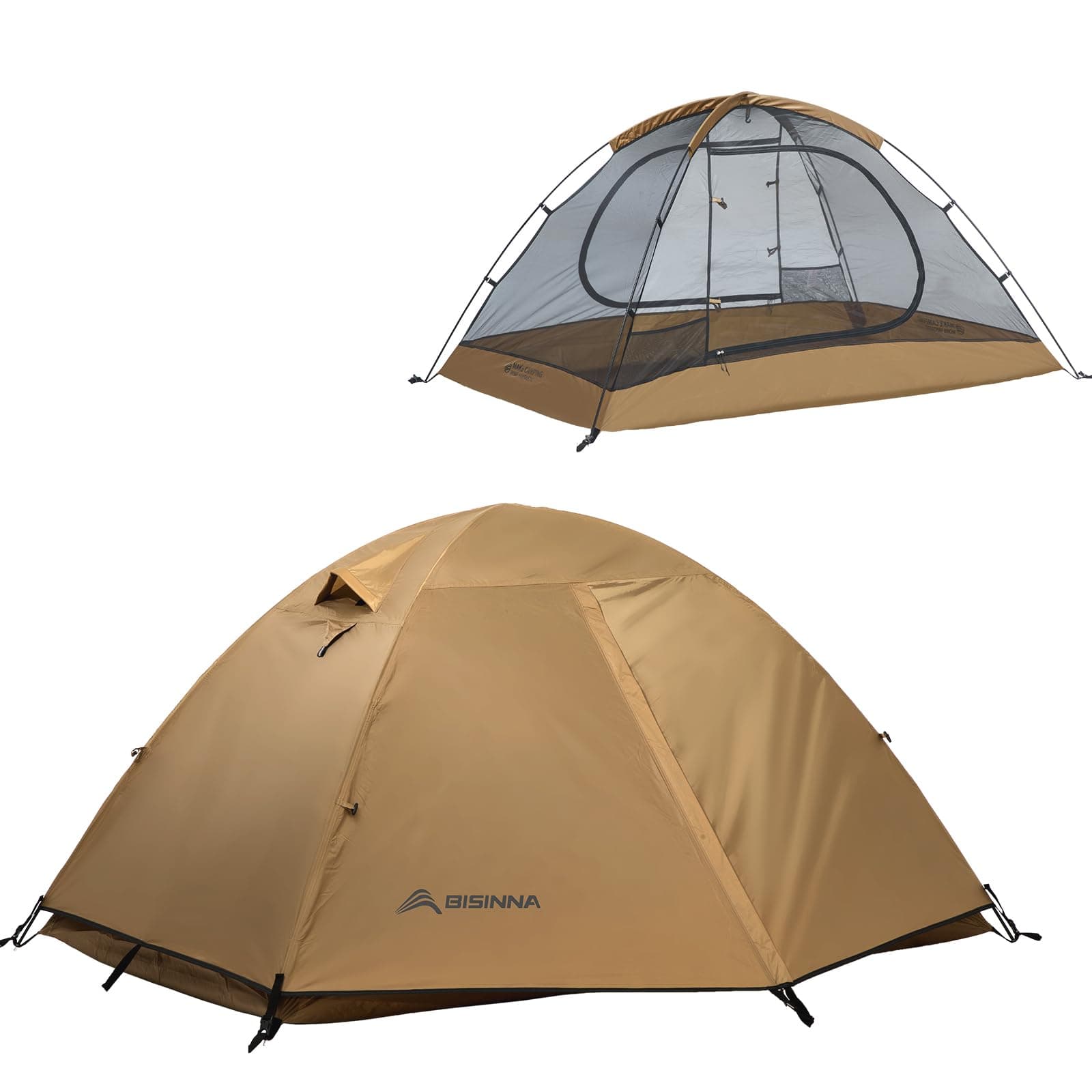 BISINNA 2-Personen-Trekkingzelt | Ultraleicht Wasserdicht & Winddicht | Ideal für Camping & Wandern, beeindruckender Bli