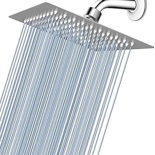 Großer Regenbrause Voolan Quadrat Hochdruck Duschkopf 304 Edelstahl, komfortables Duscherlebnis bei niedrigem Wasserdruc