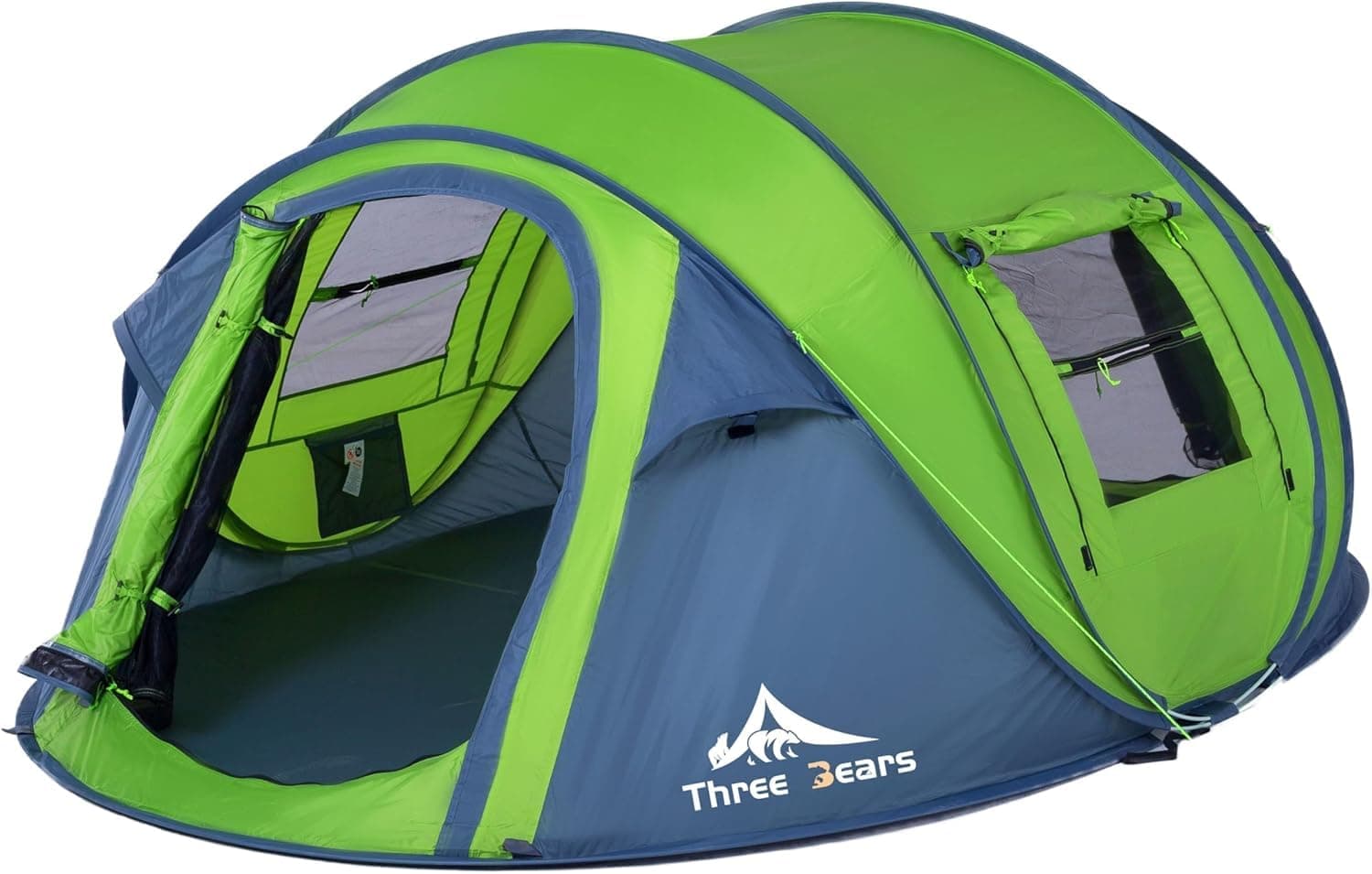 Three Bears 3-4 Personen Zelt - Schnell & Einfach aufbaufbar, Ideal für Camping & Outdoor-Abenteuer - Automatischer Aufb