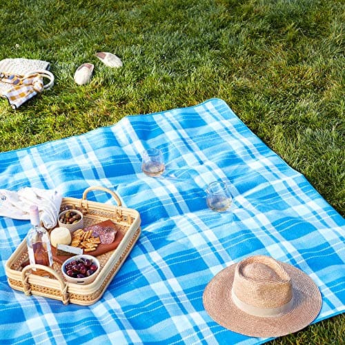 Amazon Basics Picknickdecke für Küche mit wasserdichter Unterseite, Dunkelblau, 200 x 200 cm  
Amazon Basics Picknickdec