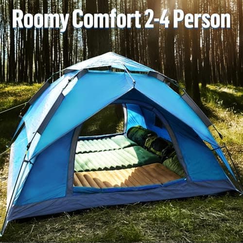 Night Cat Pop Up Zelt 3 4 Personen: Wasserdicht, atmungsaktiv, einfach einstellbar für Camping und Wandern - Reichweitze