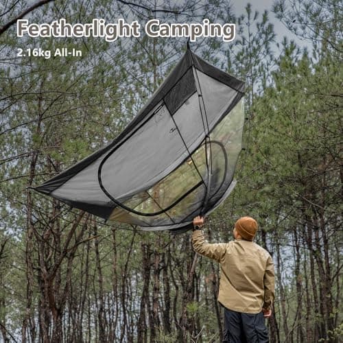 BISINNA 2-Personen-Trekkingzelt | Ultraleicht Wasserdicht & Winddicht | Ideal für Camping & Wandern, beeindruckender Bli