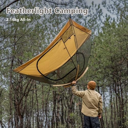 BISINNA 2-Personen-Trekkingzelt | Ultraleicht Wasserdicht & Winddicht | Ideal für Camping & Wandern, beeindruckender Bli