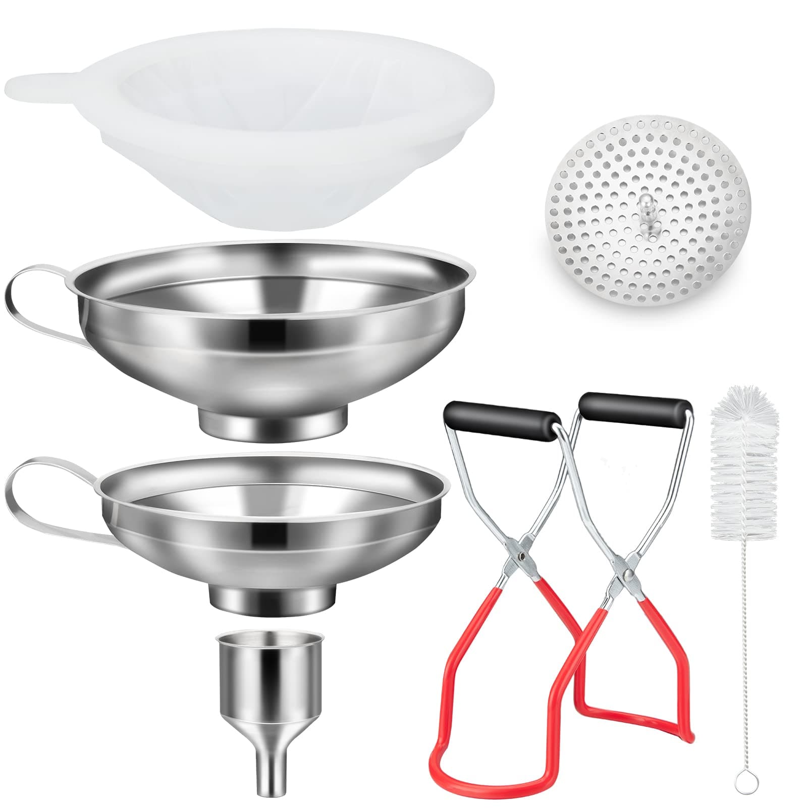 HAUSPROFI Edelstahl Trichterset - 3 Größen für Edles Einmachen - Spülmaschinenfest Küchentrichter Heber & Filter Set