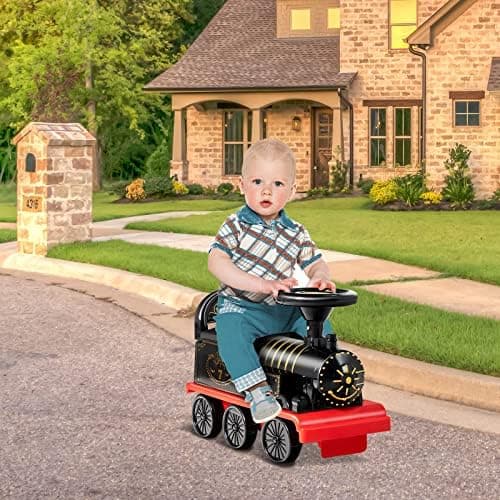 COSTWAY 6V Kinder Elektroauto Grün - Elektro Zug mit Musik & Lichter für 3+ Jährige Kinder im Haus oder Garten