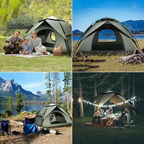 Camping Zelt Automatisches Sofortzelt 2-3 Personen Pop Up + Einfache Einrichtung + UV Schutz