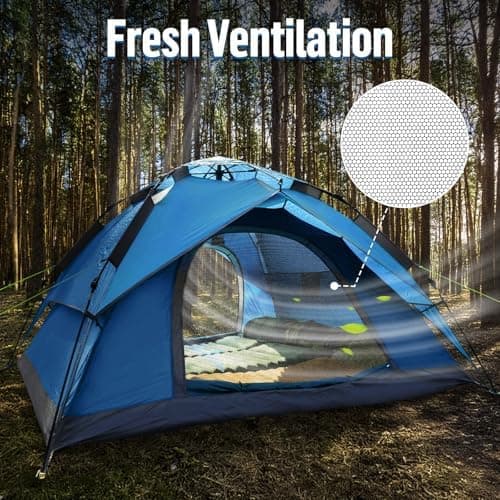 Night Cat Pop Up Zelt 3 4 Personen: Wasserdicht, atmungsaktiv, einfach einstellbar für Camping und Wandern - Reichweitze
