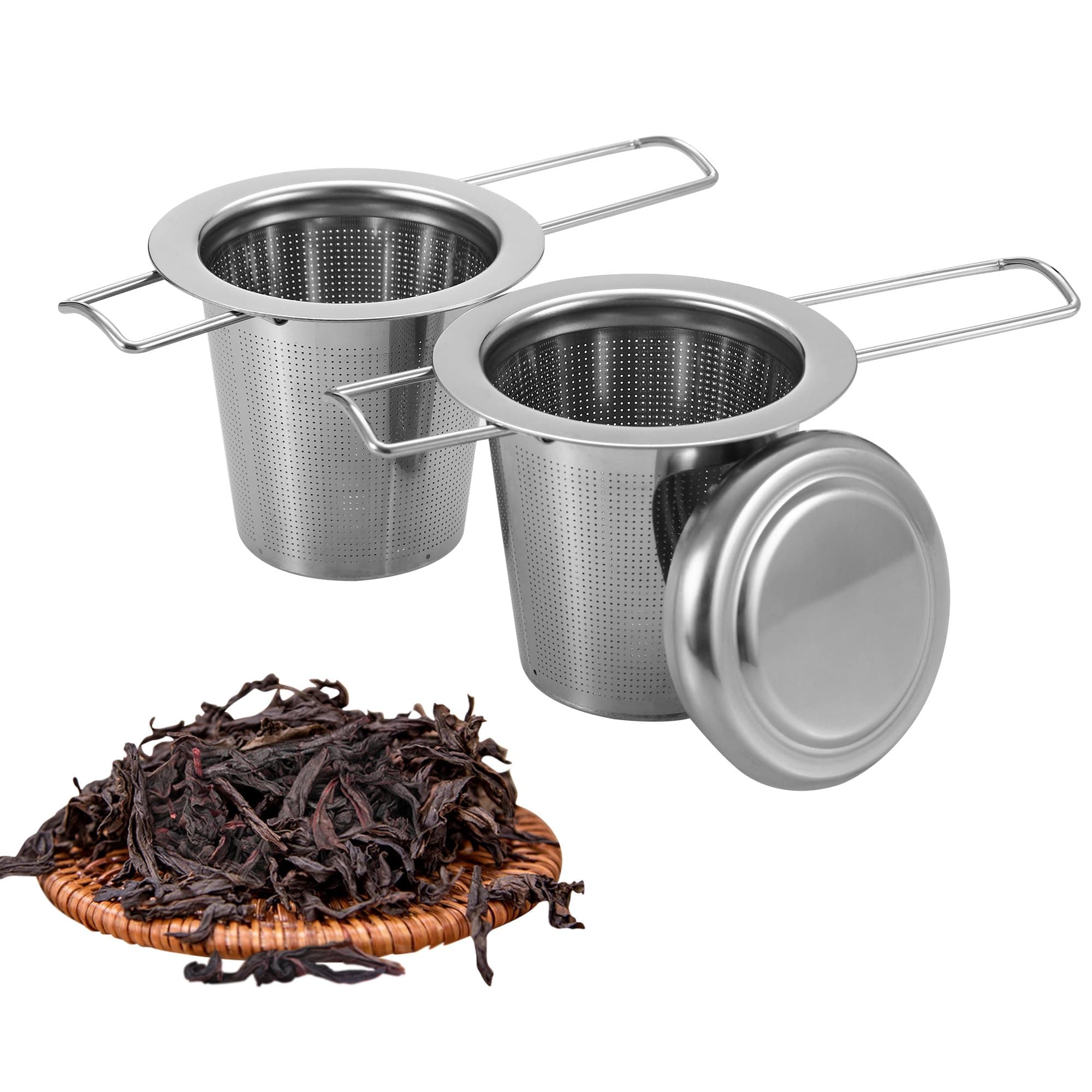 Teesieb Edelstahl 2 Stück Losenteesieb Tasse Filter Klappgriff Deckelóż
