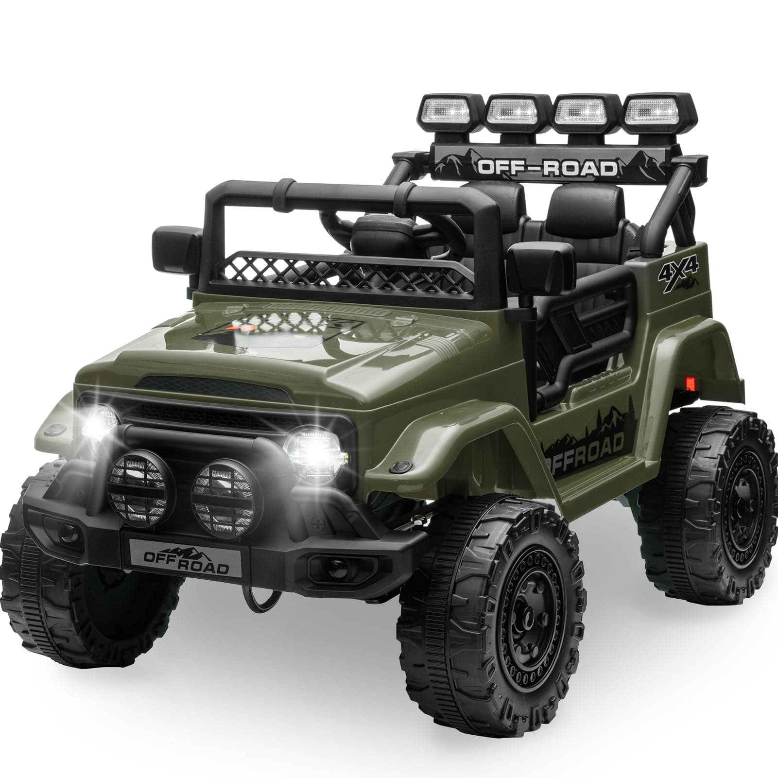 HAUSPROFI Kinder Elektroauto 12V - Elektro Kinderauto mit 2,4G Fernbedienung, LED, Bluetooth und Musik für 3-5 km/h - id