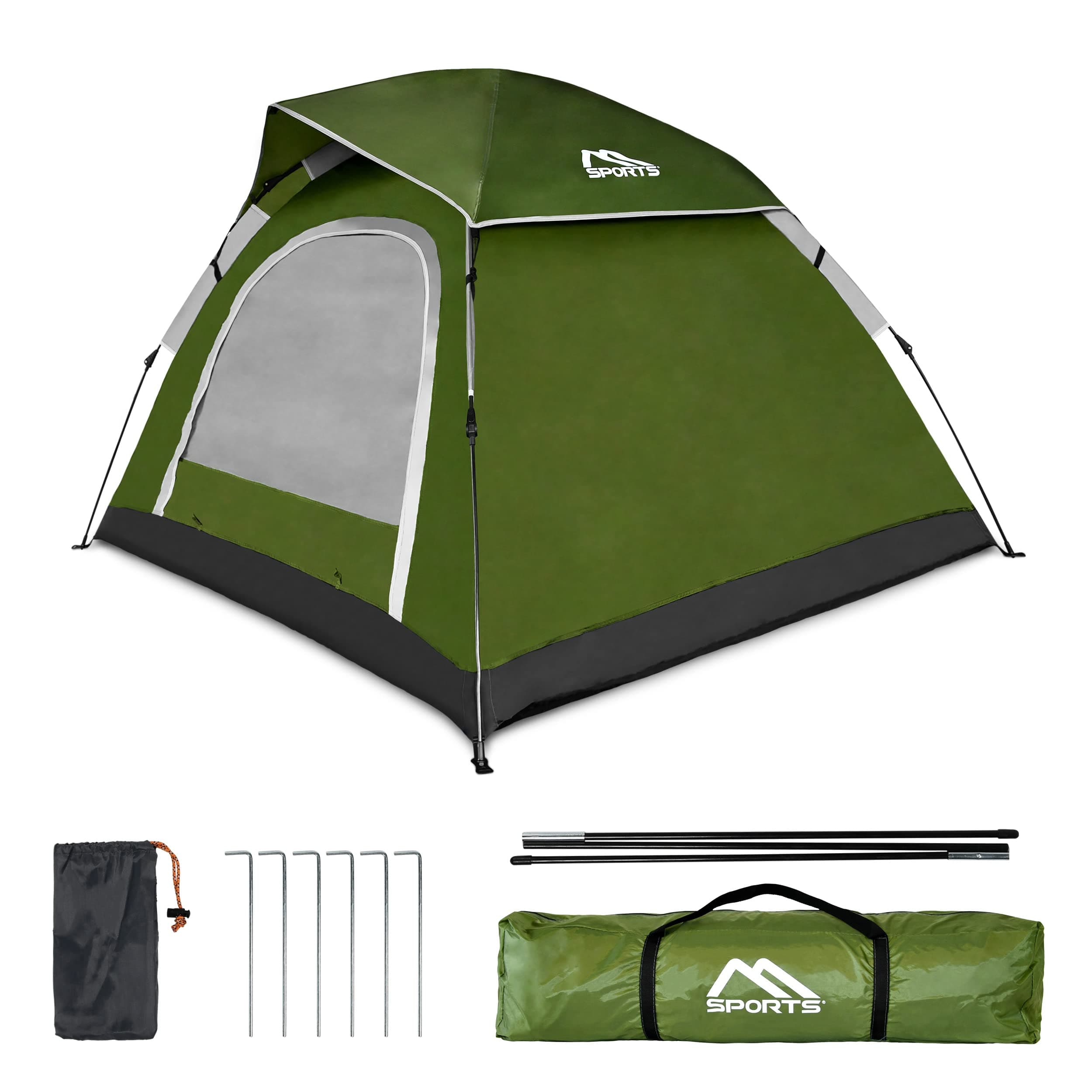 MSPORTS Campingzelt Premium Pop Up Zelt 2-3 Personen für Familien im Freien wasserdicht und winddicht mit Kuppelformspez