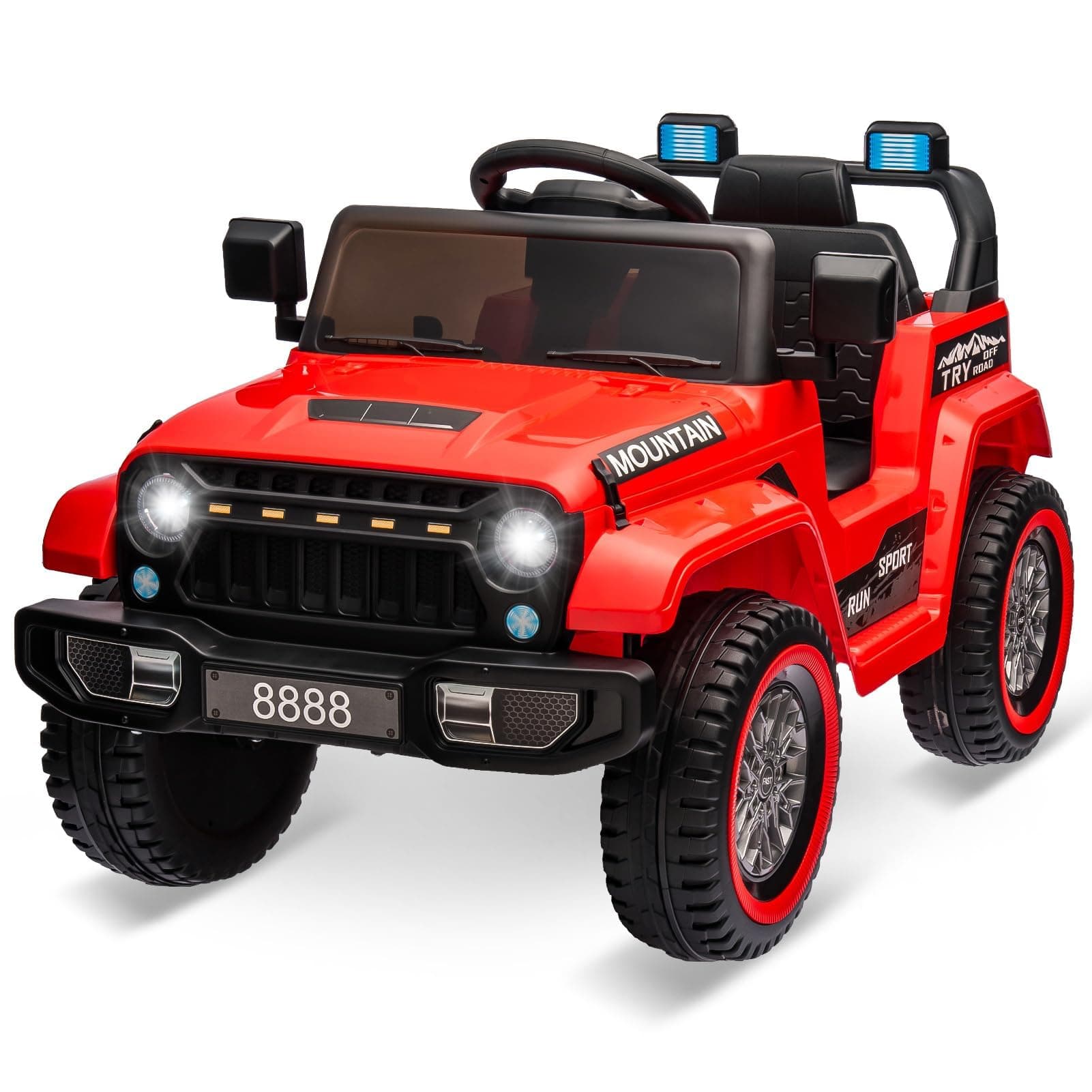 Hausprofi Kinder Elektroauto 12V - Elektroauto für Kinder mit 2,4G Fernbedienung, LED, Bluetooth, Musik - Rot  
Hausprof