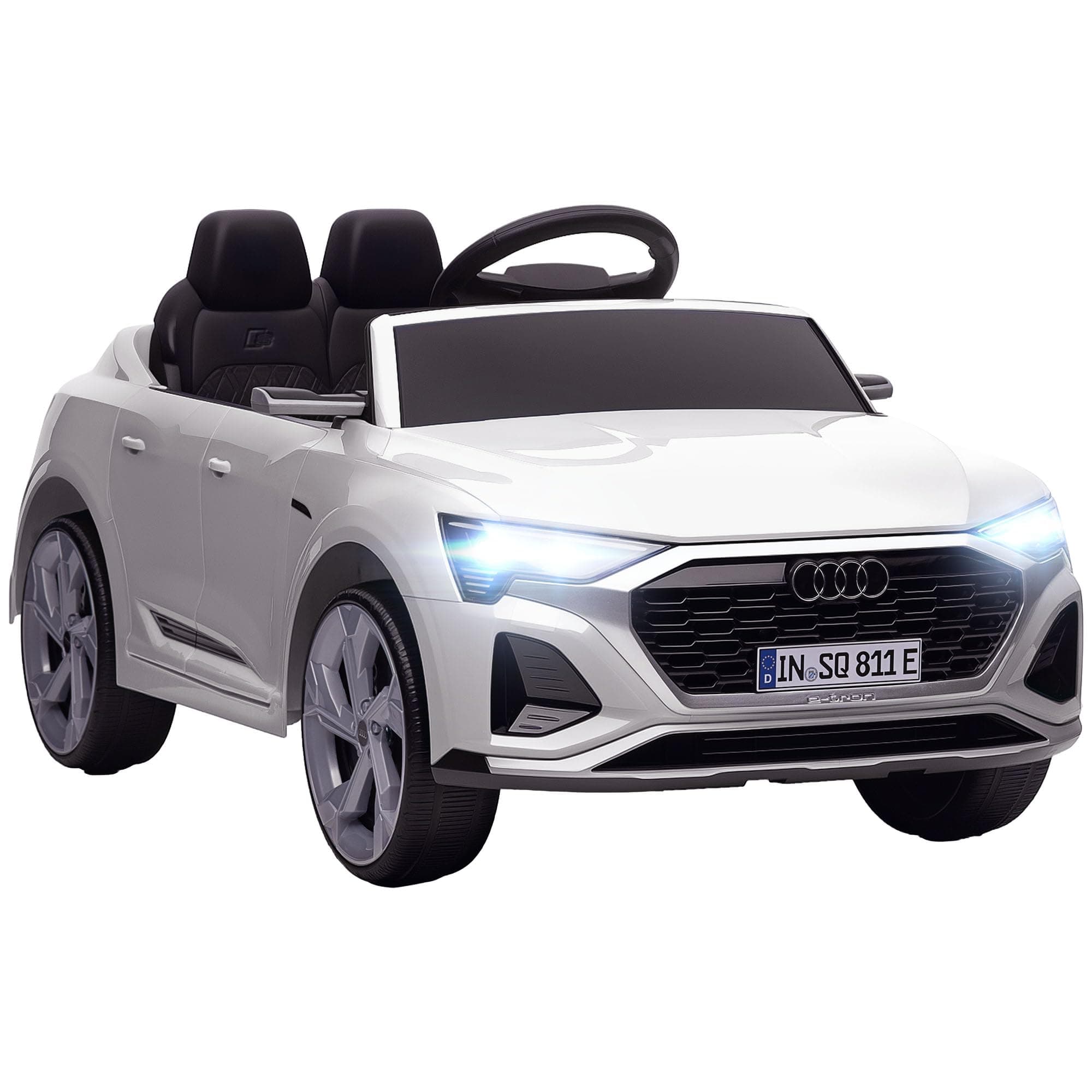 AIYAPLAY Kinder Elektroauto für 3-4 Jahrealte Kinder mit Fernbedienung & MP3 Musik, Weiß