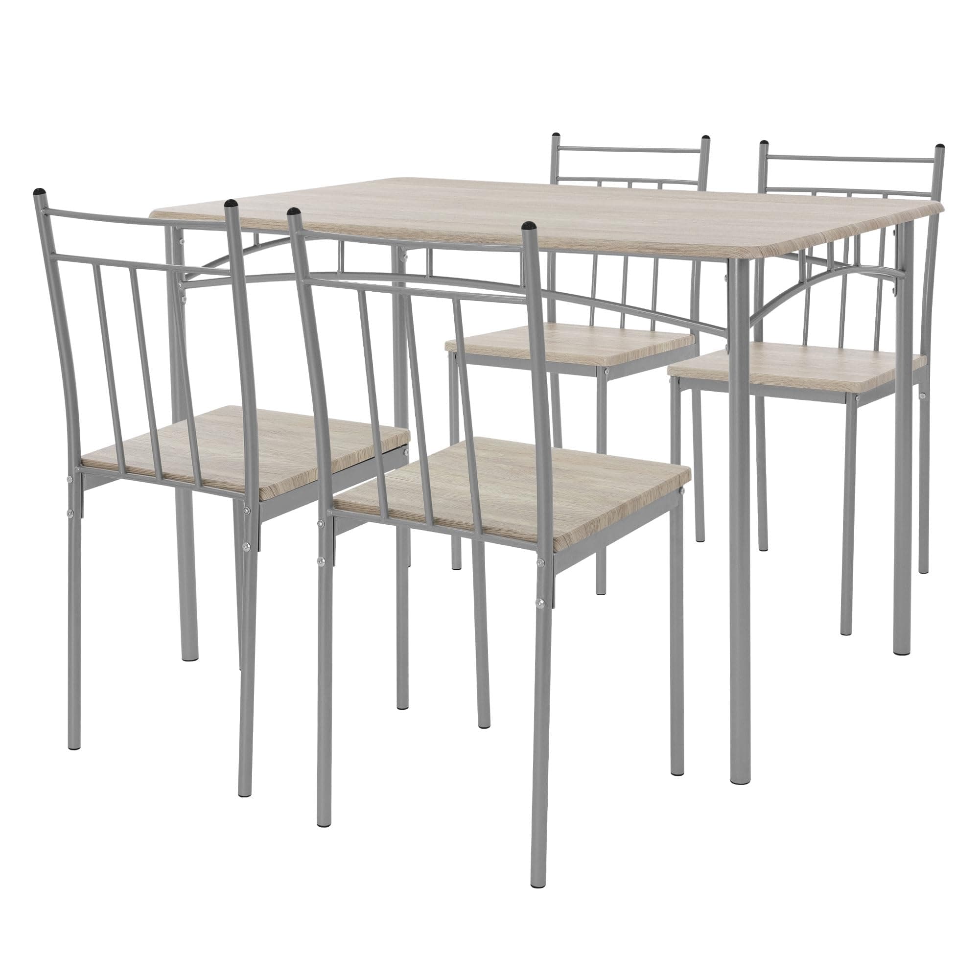ML-Design Essstuhlset Eiche Hell für 4 Personen: Holz & Metallbeine, ideal für Esszimmer & Küche